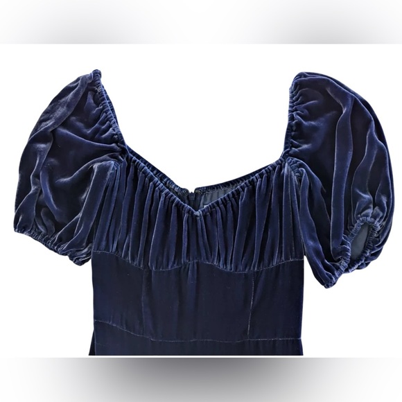 Reformation Suzzane Velvet Blue Dress - Picture 8 of 9